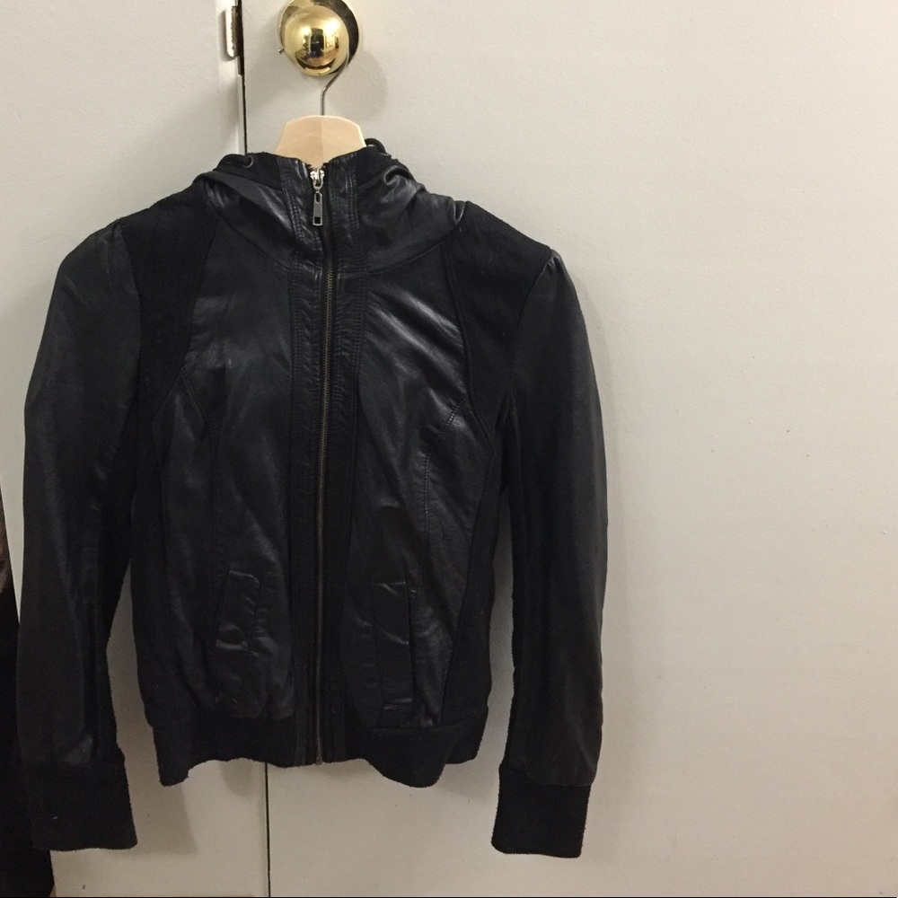 Dynamite Hooded Leather Jacket